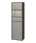 ERE V641 L kancelářská skříň, 1-dveřová/zásuvka/nika/výklop, 2000x600x400, levá, metalická